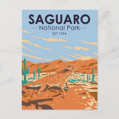 Saguaro National Park Horned Lizard Vintage Postcard