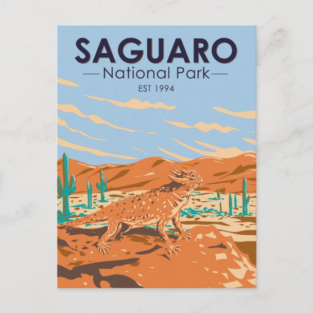 Saguaro National Park Horned Lizard Vintage Postcard (Front)
