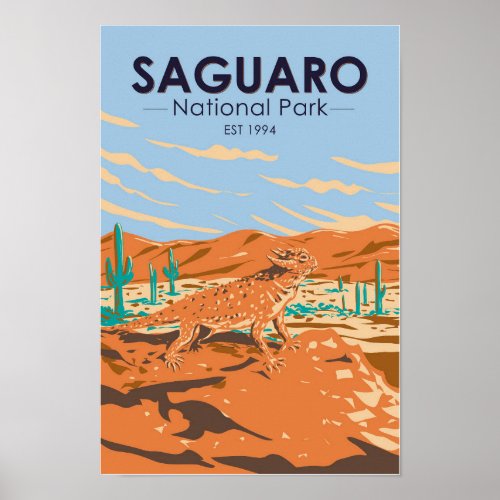 Saguaro National Park Horned Lizard Vintage