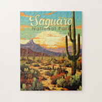 Saguaro National Park Illustration Retro