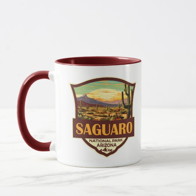 Saguaro National Park Illustration Retro Mug (Left)