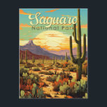Saguaro National Park Illustration Retro Postcard<br><div class="desc">Saguaro vector artwork design. The park is named for the large saguaro cactus,  native to its desert environment.</div>