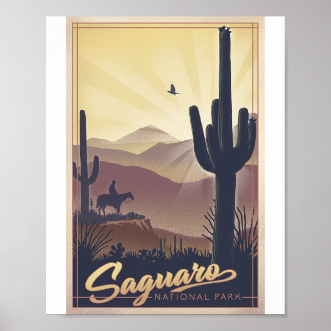 Saguaro National Park Litho Artwork Poster (Front)