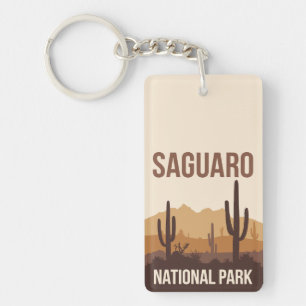 Saguaro National Park Minimal Travel Art Keychain