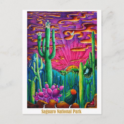 Saguaro National Park Travel Art Postcard 