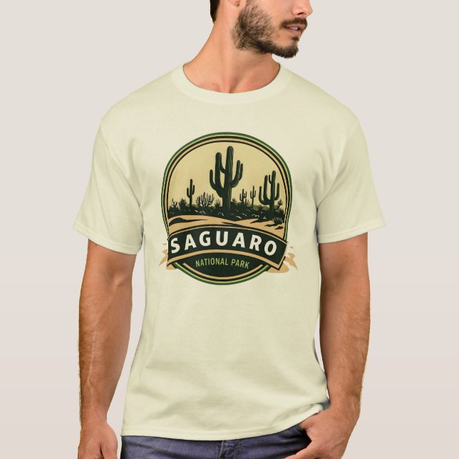 Saguaro National Park Vintage Classic Illustration T-Shirt (Front)
