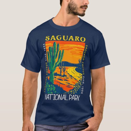 Saguaro National Park Vintage Saguaro Cactus Vinta T_Shirt