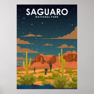 Saguaro National Park Vintage Travel Poster