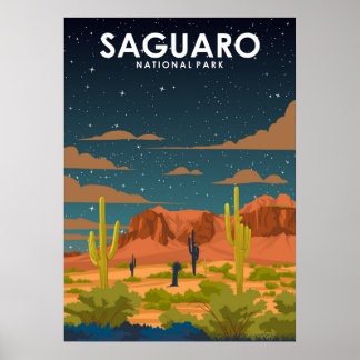 Saguaro National Park Vintage Travel Poster