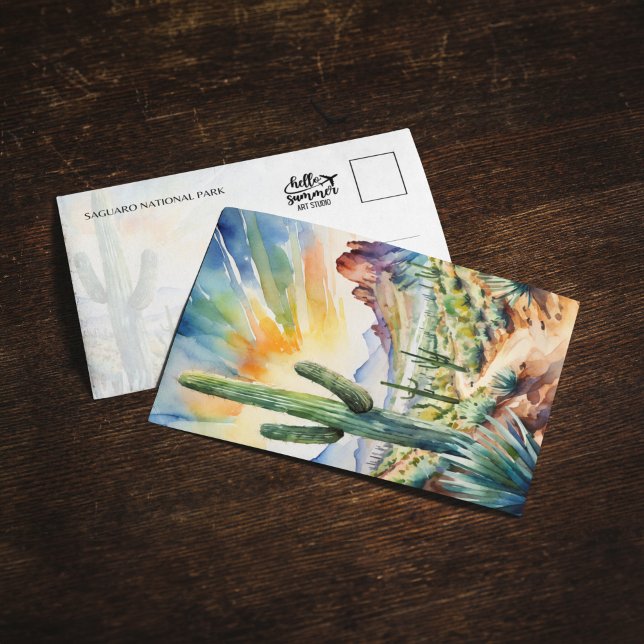 Saguaro National Park Watercolor Postcard (Creator Uploaded)