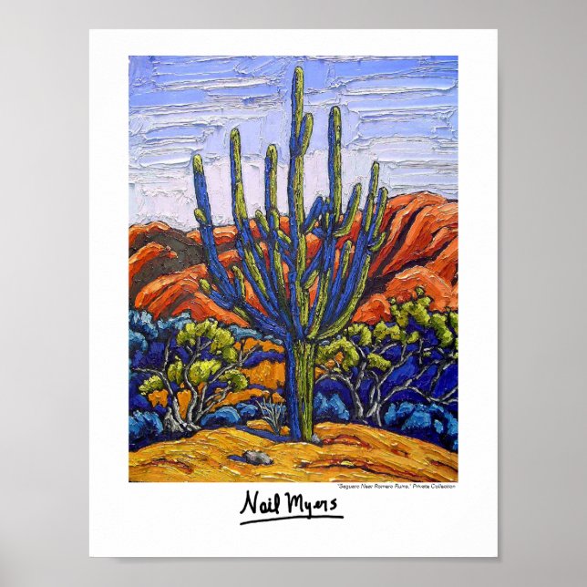 "Saguaro Near Romero Ruins" Poster (Front)