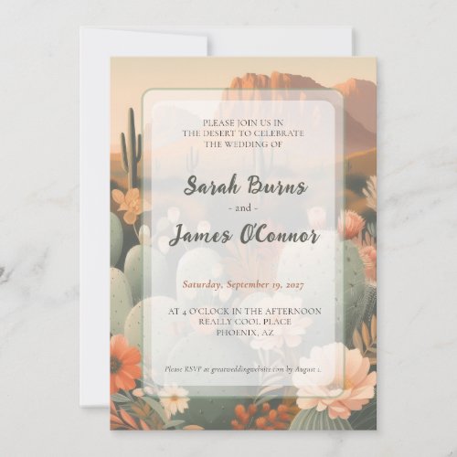 Saguaro & Sage Desert Botanical Wedding Invitation