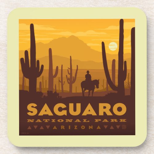 Saguaro Square National Park  Arizona Beverage Coaster