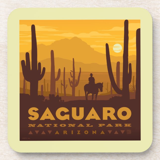 Saguaro Square National Park | Arizona Beverage Coaster (Front)