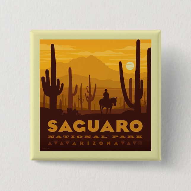 Saguaro Square National Park | Arizona Button (Front)
