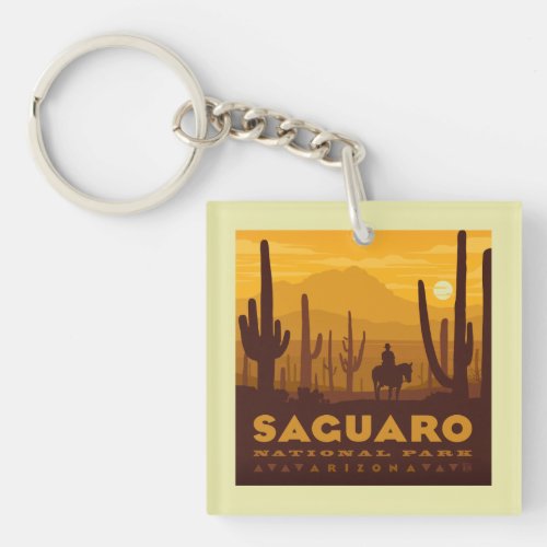 Saguaro Square National Park  Arizona Keychain
