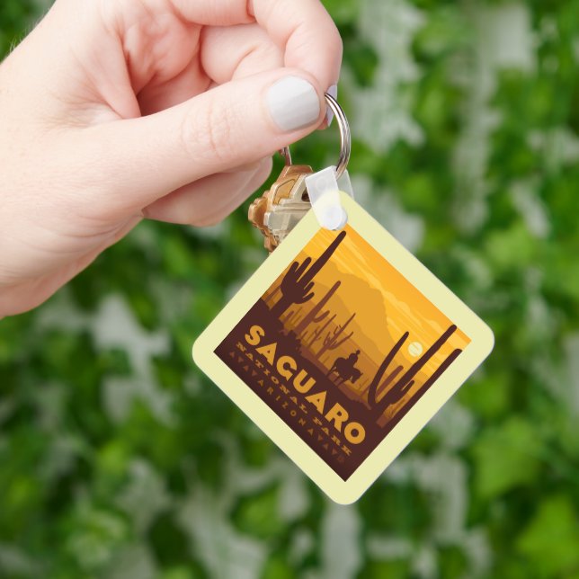 Saguaro Square National Park | Arizona Keychain (Hand)
