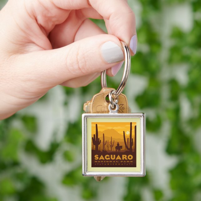 Saguaro Square National Park | Arizona Keychain (Hand)