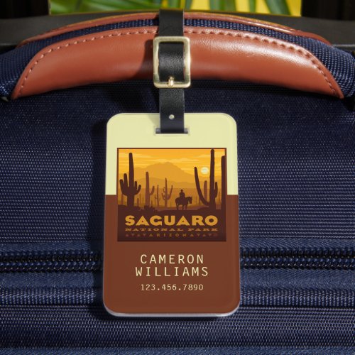 Saguaro Square National Park  Arizona Luggage Tag