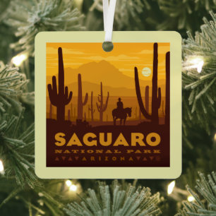 Saguaro Square National Park Arizona Metal Ornament
