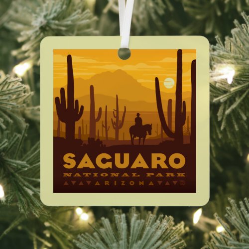 Saguaro Square National Park  Arizona Metal Ornament