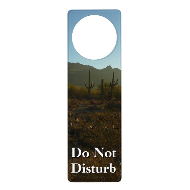 Saguaro Sunrise at Saguaro National Park Door Hanger (Front)