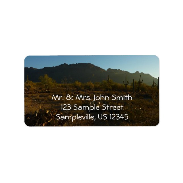 Saguaro Sunrise at Saguaro National Park Label (Front)