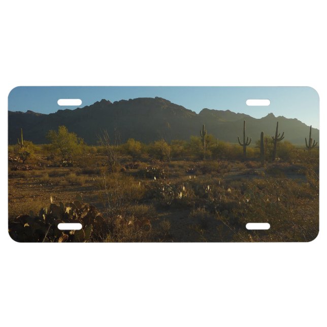 Saguaro Sunrise at Saguaro National Park License Plate (Front)