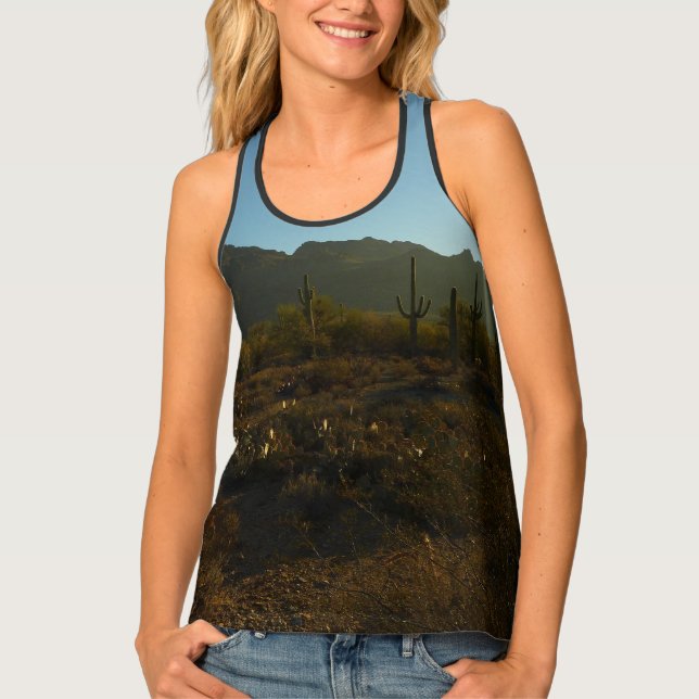 Saguaro Sunrise at Saguaro National Park Tank Top (Front)