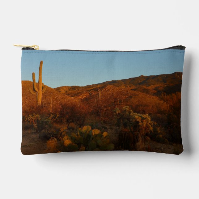 Saguaro Sunset I Arizona Desert Landscape Accessory Pouch (Front)