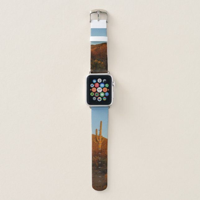 Saguaro Sunset I Arizona Desert Landscape Apple Watch Band (Front)