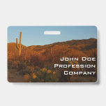 Saguaro Sunset I Arizona Desert Landscape Badge