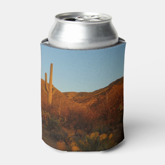 Saguaro Sunset I Arizona Desert Landscape Can Cooler (Can Front)