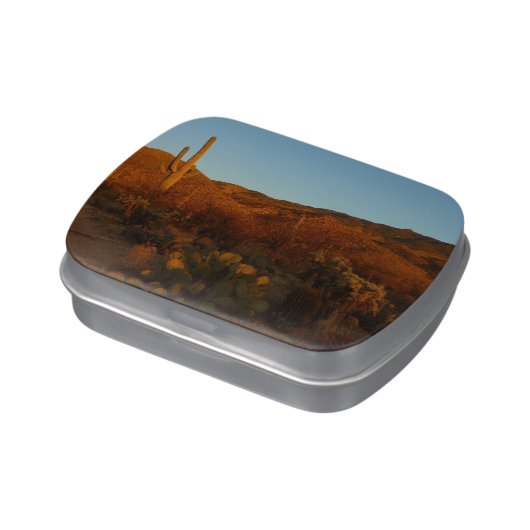Saguaro Sunset I Arizona Desert Landscape Candy Tin (Side)