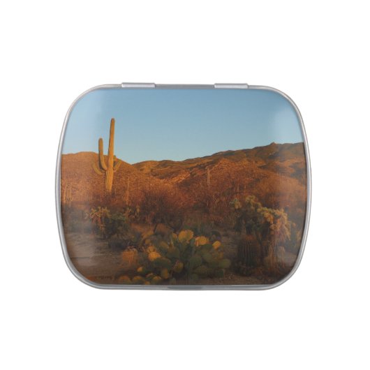 Saguaro Sunset I Arizona Desert Landscape Candy Tin (Top)