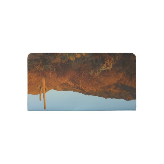 Saguaro Sunset I Arizona Desert Landscape Checkbook Cover (Back)