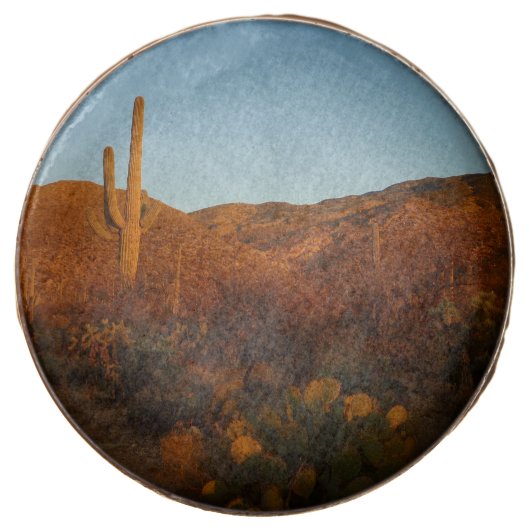 Saguaro Sunset I Arizona Desert Landscape Chocolate Covered Oreo (Front)