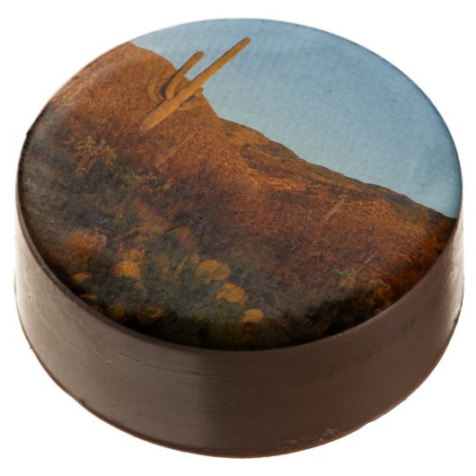 Saguaro Sunset I Arizona Desert Landscape Chocolate Covered Oreo (Angled)
