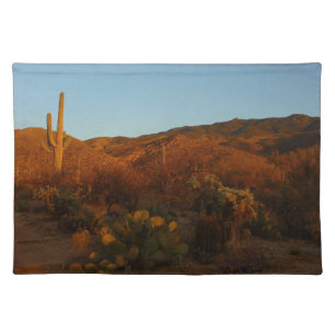 Saguaro Sunset I Arizona Desert Landscape Cloth Placemat