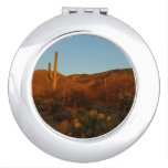 Saguaro Sunset I Arizona Desert Landscape Compact Mirror