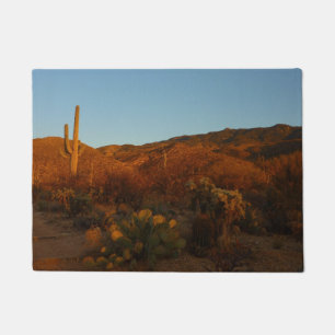 Saguaro Sunset I Arizona Desert Landscape Doormat