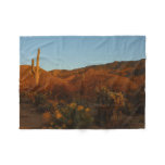 Saguaro Sunset I Arizona Desert Landscape Fleece Blanket