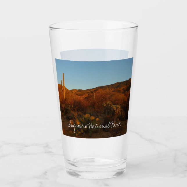 Saguaro Sunset I Arizona Desert Landscape Glass (Front)