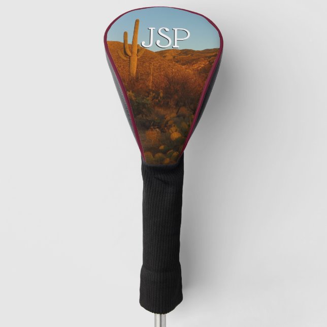 Saguaro Sunset I Arizona Desert Landscape Golf Head Cover (Front)