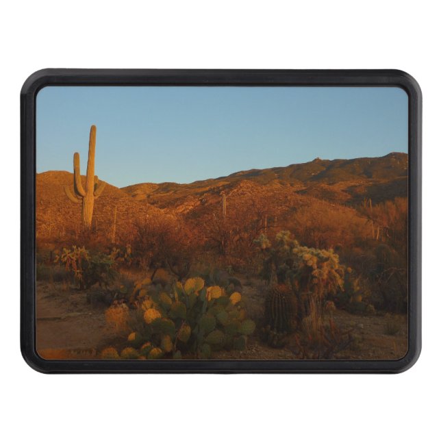 Saguaro Sunset I Arizona Desert Landscape Hitch Cover (Front)
