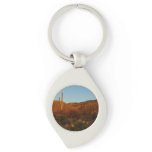 Saguaro Sunset I Arizona Desert Landscape Keychain