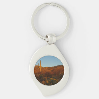 Saguaro Sunset I Arizona Desert Landscape Keychain