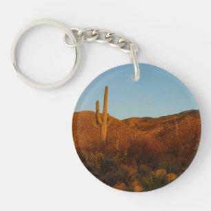 Saguaro Sunset I Arizona Desert Landscape Keychain
