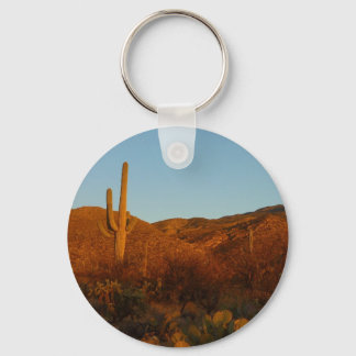 Saguaro Sunset I Arizona Desert Landscape Keychain
