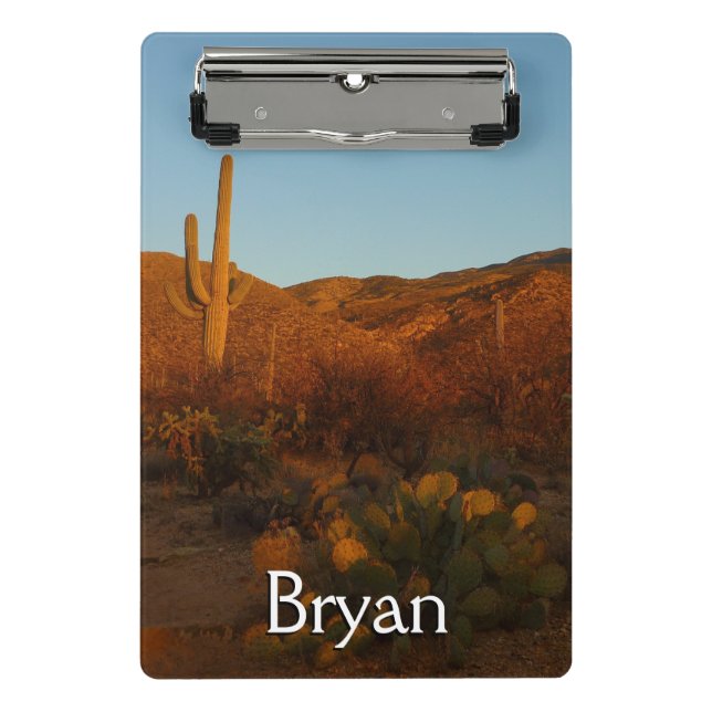 Saguaro Sunset I Arizona Desert Landscape Mini Clipboard (Front)